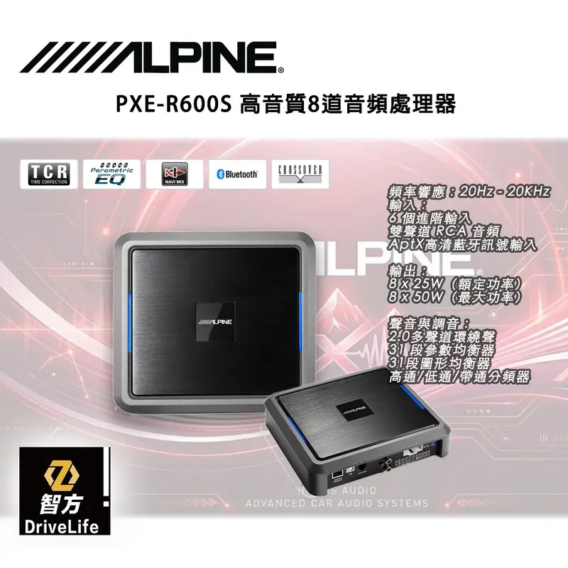 ALPINE PXE-R600S 高音質8道音頻處理器 DSP